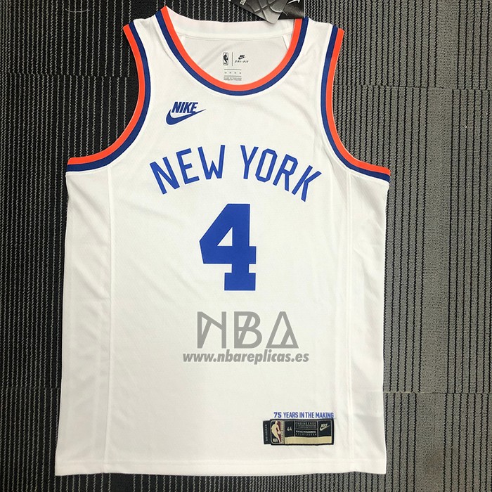 Camiseta New York Knicks Derrick Rose NO 4 75th Anniversary Blanco
